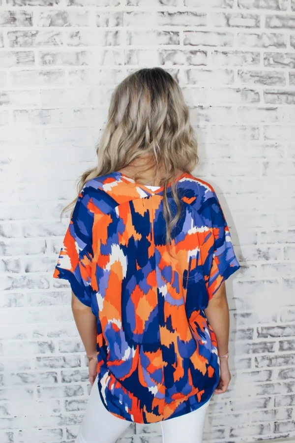 Allie Lynn's Boutique Printed Tops<Auburn Spirit Cuff Sleeve Top