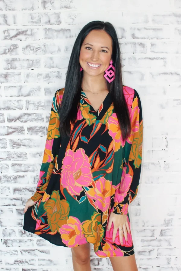 Allie Lynn's Boutique Printed Dresses<Autumn Floral Dress