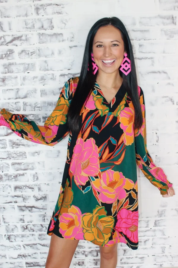 Allie Lynn's Boutique Printed Dresses<Autumn Floral Dress