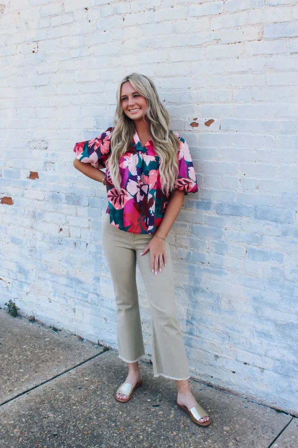 Allie Lynn's Boutique Printed Tops<Autumn Leaves Top