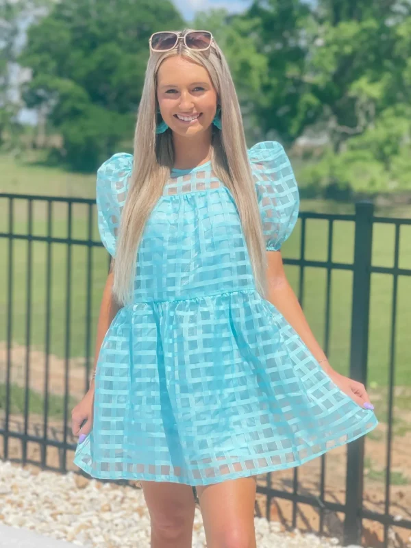 Allie Lynn's Boutique Solid Dresses<Baby Blue Babydoll Dress