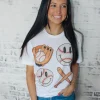 Allie Lynn's Boutique Graphic Tees<Baseball Smiley Graphic Tee