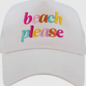 Allie Lynn's Boutique Trucker Hats<Beach Please Trucker Hat "White"