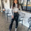 Allie Lynn's Boutique Pants<Black Metallic Joggers