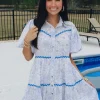 Allie Lynn's Boutique Printed Dresses<Blue Paisley Dress