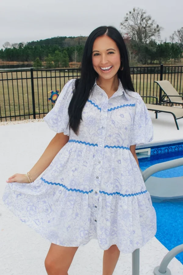 Allie Lynn's Boutique Spring Break Edit<Blue Paisley Dress