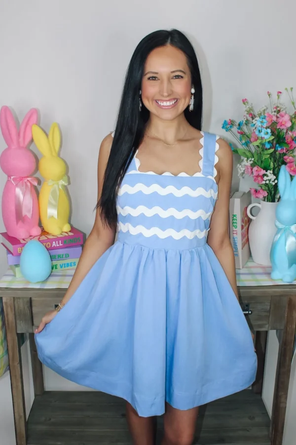 Allie Lynn's Boutique In Full Bloom<Blue Ric Rac Mini Dress