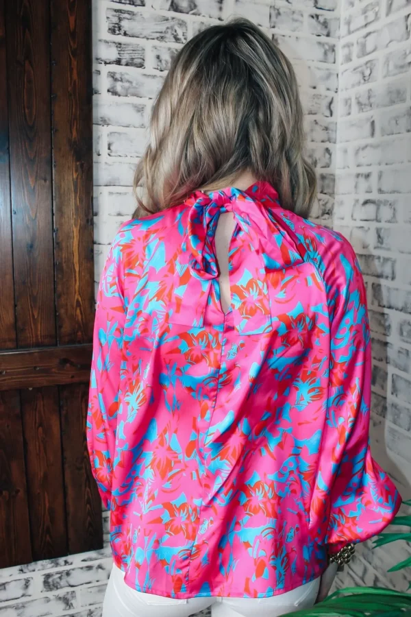 Allie Lynn's Boutique Printed Tops<Blue Winter Long Sleeve Top