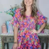 Allie Lynn's Boutique Printed Dresses<Bright Tropical Mini Dress