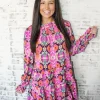 Allie Lynn's Boutique Printed Dresses<Carrie Dress "Magenta Mix"