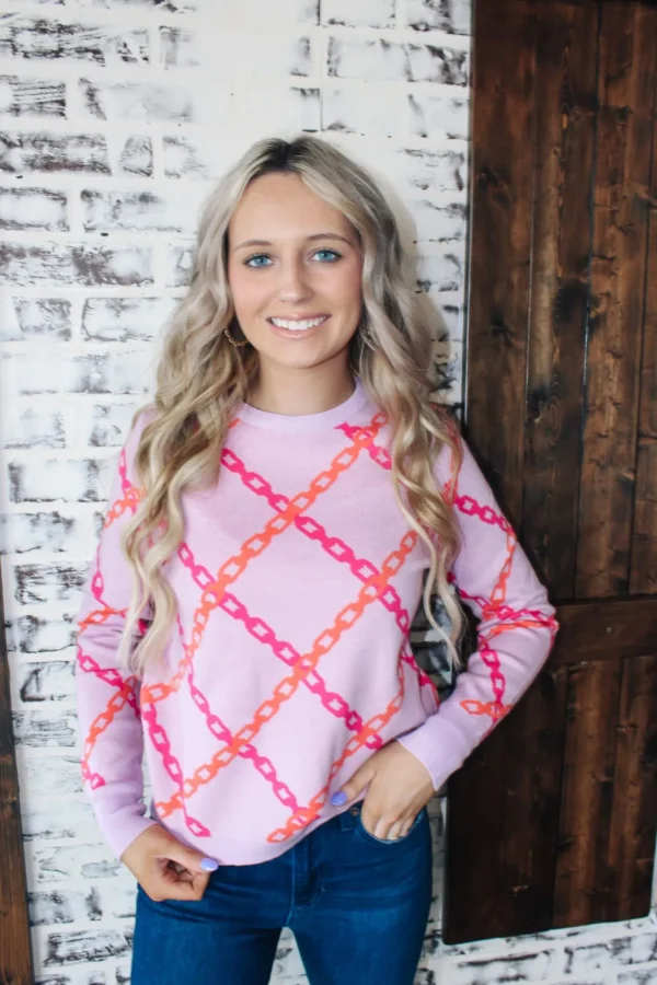 Allie Lynn's Boutique Sweaters/Jackets<Chain Print Sweater