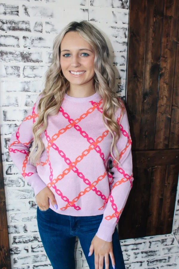 Allie Lynn's Boutique Sweaters/Jackets<Chain Print Sweater