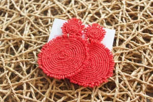 Allie Lynn's Boutique Jewelry<Circle Day Dreaming Earrings "Red"