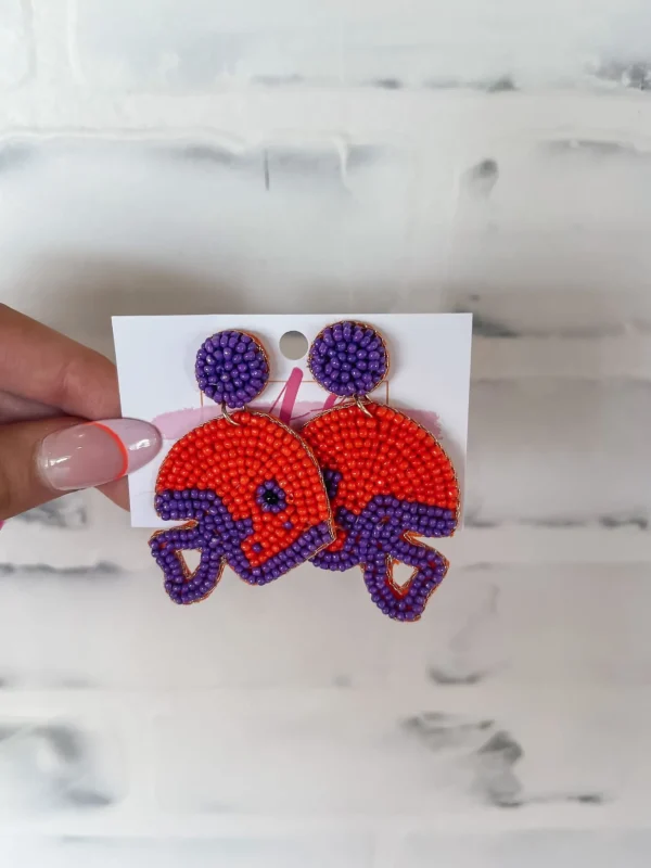 Allie Lynn's Boutique Jewelry<Clemson Tiger Earrings