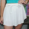 Allie Lynn's Boutique Shorts/Skirts<Crush The Court Athletic Skirt "White"