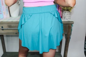 Allie Lynn's Boutique Shorts/Skirts<Crush The Court Athletic Skirt "Dusty Teal"