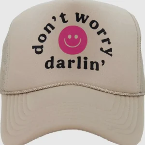 Allie Lynn's Boutique Trucker Hats<Don'T Worry Darlin' Trucker Hat "Khaki"