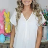 Allie Lynn's Boutique Solid Tops<Elevated Textured Top "Off White"