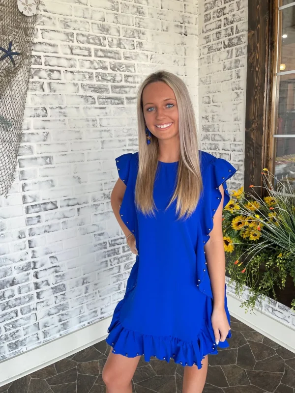 Allie Lynn's Boutique Solid Dresses<Far Away Royal Blue Dress