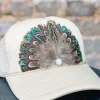 Allie Lynn's Boutique Trucker Hats<Feather Trucker Hat "Khaki"