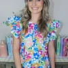 Allie Lynn's Boutique Printed Tops<Floral Blossom Printed Top