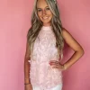 Allie Lynn's Boutique Printed Tops<Flower Pop Top "Pink"