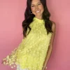 Allie Lynn's Boutique Printed Tops<Flower Pop Top "Yellow"