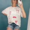 Allie Lynn's Boutique Graphic Tees<Glitter Bow Ribbons Graphic Tee