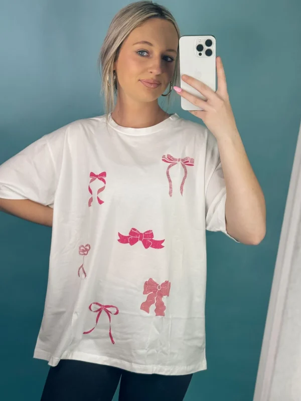 Allie Lynn's Boutique Graphic Tees<Glitter Bow Ribbons Graphic Tee