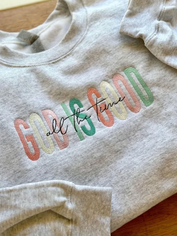 Allie Lynn's Boutique Sweaters/Jackets<God Is Good Embroidered Sweatshirt