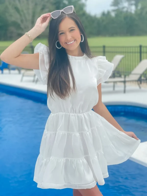 Allie Lynn's Boutique Solid Dresses<Going To The Chapel Dress "White"