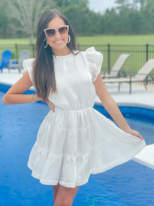 Allie Lynn's Boutique Solid Dresses<Going To The Chapel Dress "White"