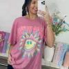 Allie Lynn's Boutique Graphic Tees<Good Vibes Sunshine Graphic Tee "Pink"