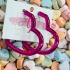 Allie Lynn's Boutique Jewelry<Heart Hoops "Fuchsia"