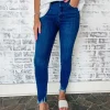 Allie Lynn's Boutique Pants<High Rise Ankle Skinny Jeans "Dark Denim