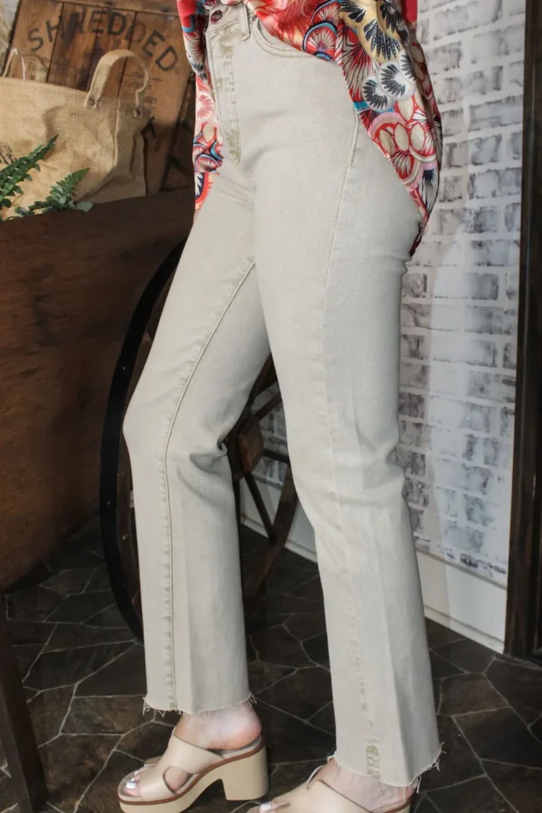 Allie Lynn's Boutique Pants<High Rise Straight Pants "Sand"