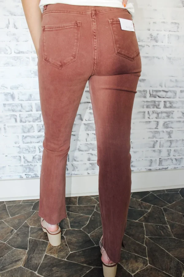 Allie Lynn's Boutique Pants<High Rise Straight Pants "Espresso"