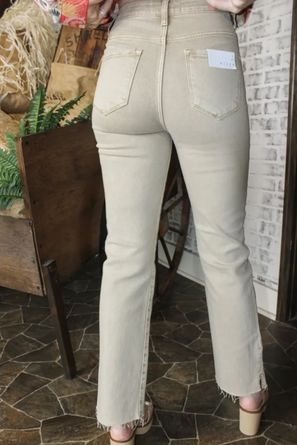 Allie Lynn's Boutique Pants<High Rise Straight Pants "Sand"