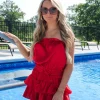 Allie Lynn's Boutique Rompers/Sets<Hot Red Strapless Romper Dress