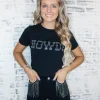 Allie Lynn's Boutique Graphic Tees<Howdy Rhinestone Crop Top