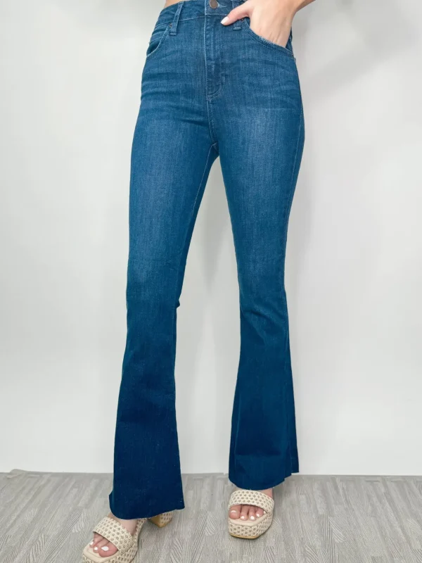 Allie Lynn's Boutique Pants<Hr Scissor Cut Bell Bottom "Dark Denim"