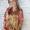 Allie Lynn's Boutique Printed Tops<In The Jungle Top "Taupe"