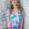 Allie Lynn's Boutique Printed Tops<Jade Abstract Printed Top