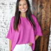 Allie Lynn's Boutique Solid Tops<Kendra Top "Magenta"