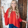 Allie Lynn's Boutique Solid Tops<Kendra Top "Rust"