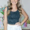 Allie Lynn's Boutique Spring Break Edit<Knit Cropped Tank Top "Ash Black"