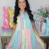 Allie Lynn's Boutique Printed Dresses<Lemon Blush Stripped Dress