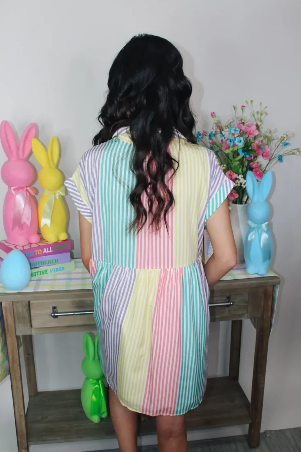 Allie Lynn's Boutique Printed Dresses<Lemon Blush Stripped Dress