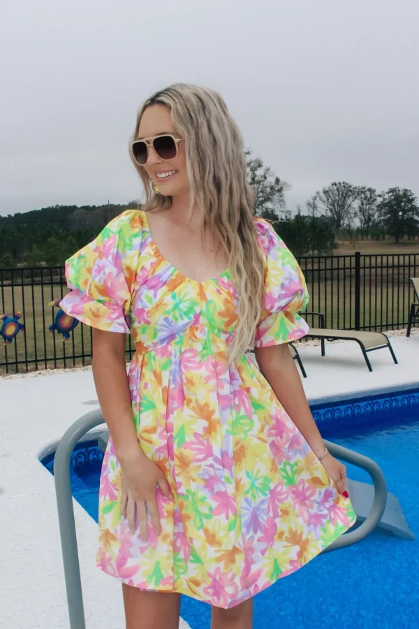 Allie Lynn's Boutique Spring Break Edit<Lime Orange Sweetheart Neckline Dress