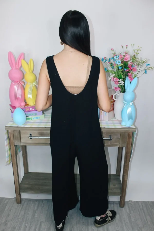 Allie Lynn's Boutique Rompers/Sets<Linen Wide Leg Jumpsuit "Black"